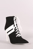 Qupid Sporty Lace Up Pointy Toe Booties Qupid Sporty Lace Up Pointy Toe Booties