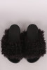 Bamboo Curly Shearling Fur Slide Sandal