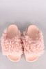 Bamboo Curly Shearling Fur Slide Sandal