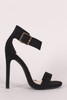 Suede Open Toe Ankle Strap Stiletto Heel Suede Open Toe Ankle Strap Stiletto Heel