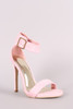 Suede Open Toe Ankle Strap Stiletto Heel Suede Open Toe Ankle Strap Stiletto Heel