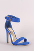 Suede Open Toe Ankle Strap Stiletto Heel Suede Open Toe Ankle Strap Stiletto Heel