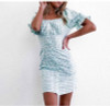 Off the Shoulder Plaid Mini Summer Dress Women
