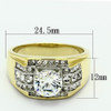 Men Stainless Steel Cubic Zirconia Rings TK736