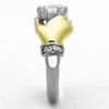 Women Stainless Steel Cubic Zirconia Rings TK1324