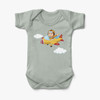 Cartoon Little Boy Operating Plane Designed Baby Bodysuits
