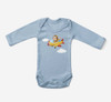 Cartoon Little Boy Operating Plane Designed Baby Bodysuits