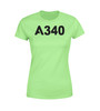 A340 Flat Text Designed Women T-Shirts