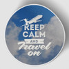 Keep Calm and Travel On Designed Stickers
