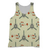 Vintage Old Airplane Designed 3D Tank Tops