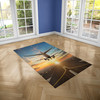 Airplane over Runway Towards the Sunrise Designed Carpet & Floor Mats