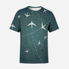 Travelling with Aircraft (Green) Designed 3D T-Shirts