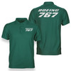 Boeing 767 & Text Designed Double Side Polo T-Shirts