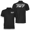 Boeing 767 & Text Designed Double Side Polo T-Shirts