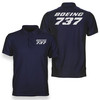 Boeing 737 & Text Designed Double Side Polo T-Shirts