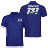 Super Boeing 737+Text Designed Double Side Polo T-Shirts
