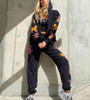 Butterfly Print  Zip Up Hoodie Sweatsuit