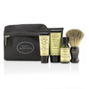 Starter Kit - Unscented: Pre Shave Oil + Shaving Cream + After Shave Balm + Brush + Bag - 4pcs + 1 Bag