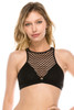 Ladies high-neck fishnet bralette