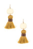 Disk link tassel drop earring