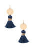 Disk link tassel drop earring