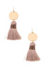 Disk link tassel drop earring
