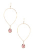 Ladies fashion faceted gem teardrop dangle earring