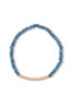 Textured metal bar beaded stretch bracelet