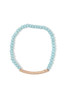 Textured metal bar beaded stretch bracelet