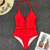Sexy Lace-up  Deep V Suit
