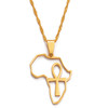 Africa Map & Ankh Pendant Necklace