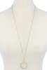 Metal circle beaded pendant necklace