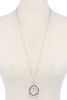 Metal circle beaded pendant necklace