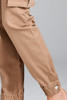 Ladies fashion waist button elastic hem w/snap button cargo pants