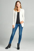 Ladies fashion long sleeve open front ribbed knit cardigan