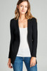 Ladies fashion long sleeve open front ribbed knit cardigan