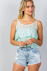 Ladies fashion double layer cropped cami top