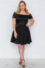 Plus Size Off-the-shoulder Skater Mini Dress