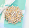 Gold Wedding Brooch, Vintage Crystal Brooch