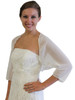 Ivory Navy Blue Chiffon Jacket, Chiffon Wedding jacket