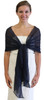 Chiffon Wedding Shawl Navy Blue