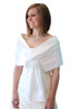 Ivory-White Reversible Satin Evening Wrap