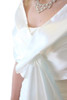 Ivory-White Reversible Satin Evening Wrap