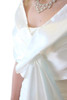 Ivory-White Reversible Satin Evening Wrap
