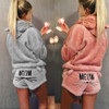 Women's  Flannel Pajamas Set Bear Hooded Pajamas