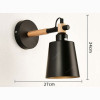Nordic Black Iron Wall Lamp Modern Wood Wall sconce for Home Decor Led Mirror Bathroom Light Fixtures Living Room Bedroom lights