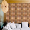 3D Stereo Brown Wood Wallpaper Living Room Bedroom PVC Waterproof Wall Paper For Walls Dining Table Wardrobe Decoration
