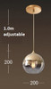 LukLoy Kitchen Island Lamps Gold Silver Glass Ball Bar Counter Pendant Lights Dining Table Hanging Lights Suspension Lighting