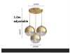 LukLoy Kitchen Island Lamps Gold Silver Glass Ball Bar Counter Pendant Lights Dining Table Hanging Lights Suspension Lighting