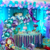 Little mermaid Birthday party Backdrop decoration Mermaid tail Balloon arch Girlish kids favors Sea themed Parties Baby shower Little mermaid Birthday party Backdrop decoration Mermaid tail Balloon arch Girlish kids favors Sea themed Parties Baby shower